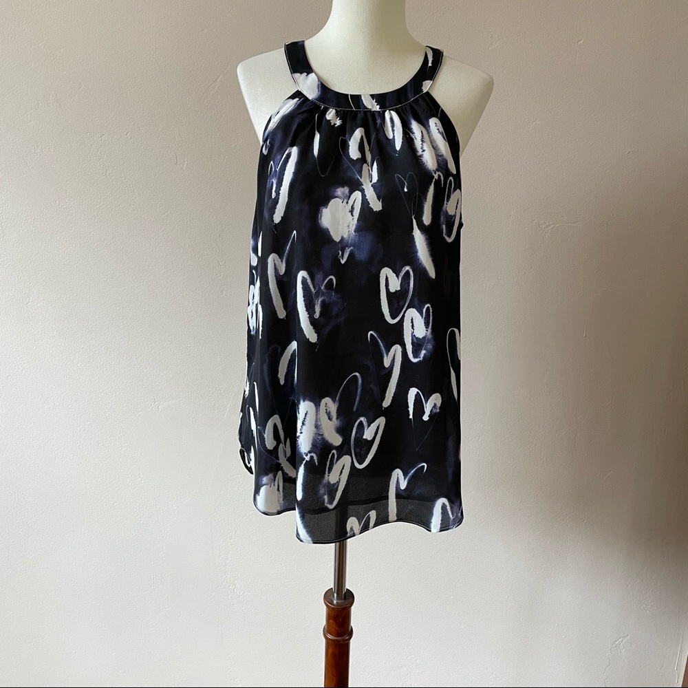 KRIMSON KLOVER SLEEVELESS HALTER TOP BLACK HEARTS